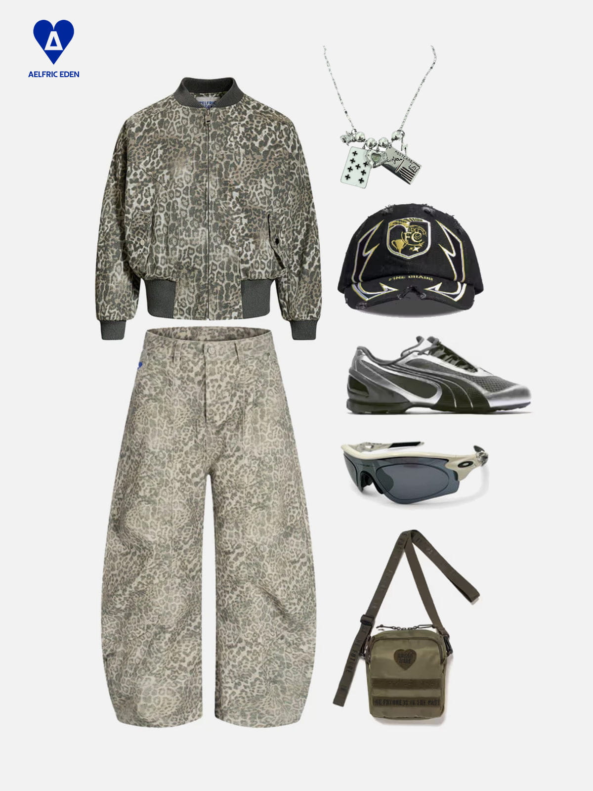 Aelfric Eden Leopard Bomber Jacket
