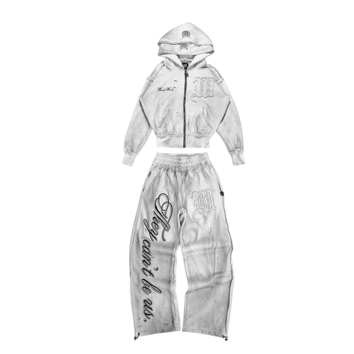 "DIRTY SNOW" CRYSTALIZED SWEATSUIT